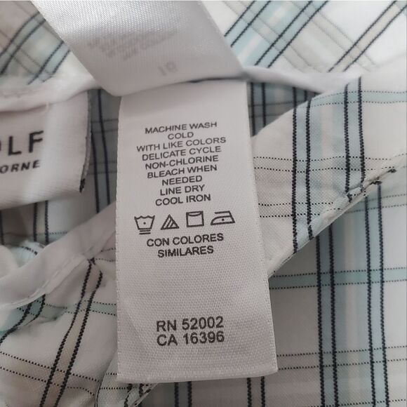 Liz Claiborne Liz Golf Capri Pants Pastel Plaid Blue White Gray Hook Closure - Picture 8 of 12